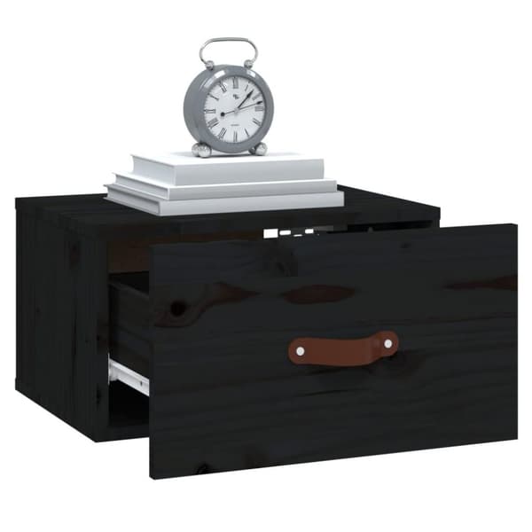 vidaXL Veggmontert nattbord svart 40x29,5x22 cm