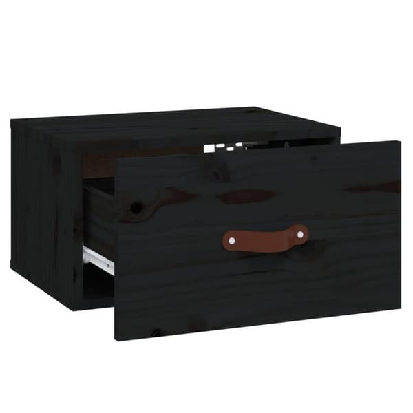 vidaXL Veggmontert nattbord svart 40x29,5x22 cm
