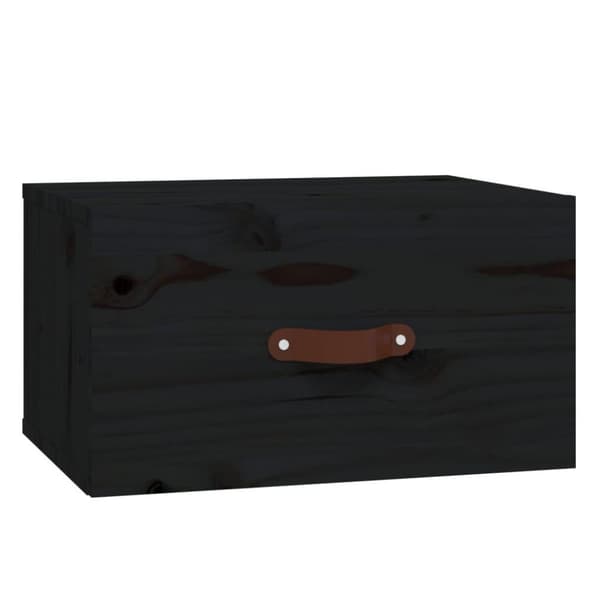 vidaXL Veggmontert nattbord svart 40x29,5x22 cm