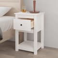 Miniatyrbild 3 av 10: vidaXL Sängbord vit 40x35x61,5 cm massiv furu