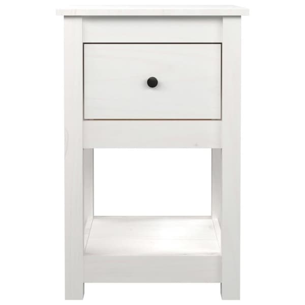 vidaXL Sängbord vit 40x35x61,5 cm massiv furu