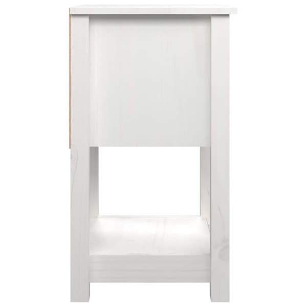 vidaXL Sängbord vit 40x35x61,5 cm massiv furu
