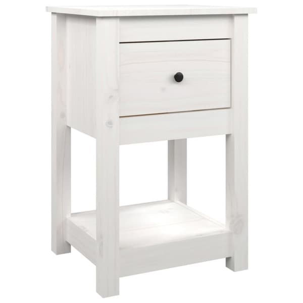 vidaXL Sängbord vit 40x35x61,5 cm massiv furu
