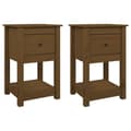 Miniatyrbilde 1 av 11: vidaXL Nattbord 2 stk honningbrun 40x35x61 cm heltre furu