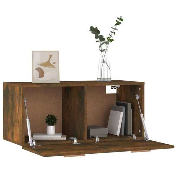 vidaXL vægskab 80x35x36,5 cm konstrueret træ røget egetræ