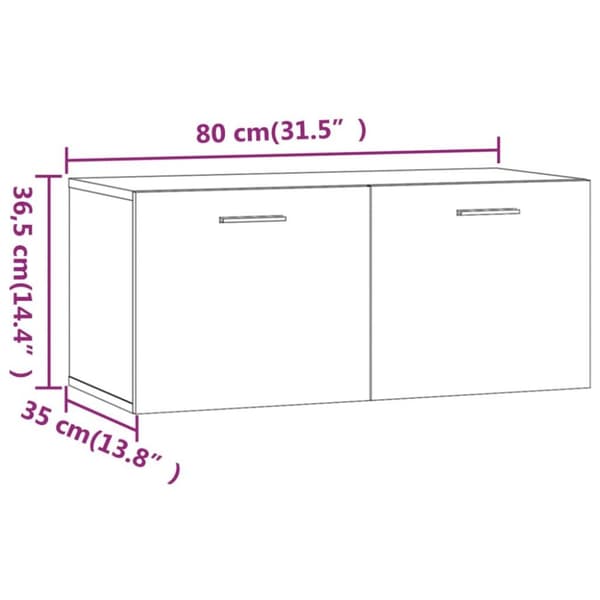 vidaXL vægskab 80x35x36,5 cm konstrueret træ røget egetræ