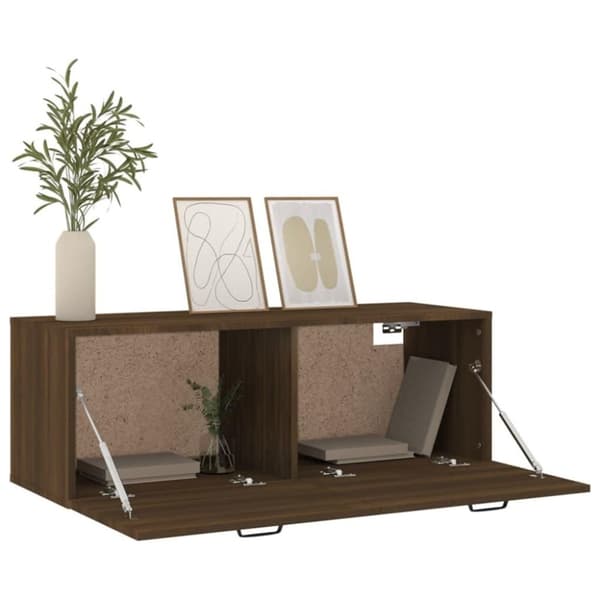 vidaXL vægskab 100x36,5x35 cm konstrueret træ brun egetræsfarve