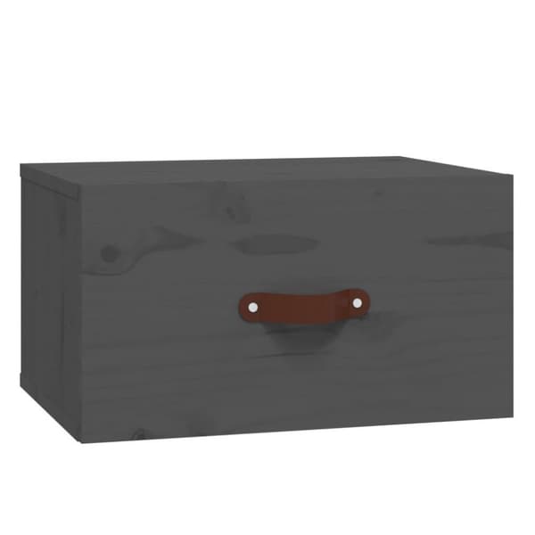 vidaXL Seinäkiinnitettävä yöpöytä harmaa 40x29,5x22 cm