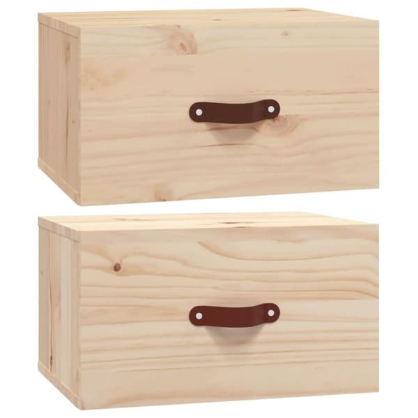 vidaXL Seinäkiinnitettävät yöpöydät 2 kpl 40x29,5x22 cm