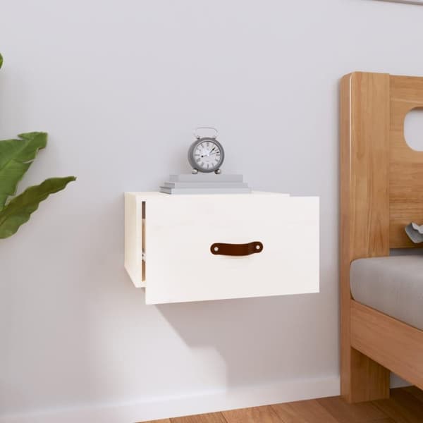 vidaXL væghængt sengebord 40x29,5x22 cm hvid