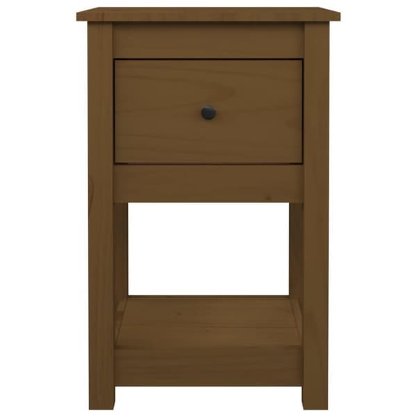 vidaXL sengebord 40x35x61,5 cm massivt fyrretræ gyldenbrun