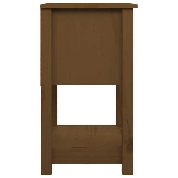 vidaXL sengebord 40x35x61,5 cm massivt fyrretræ gyldenbrun