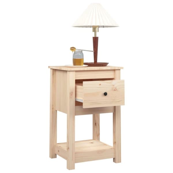 vidaXL sengebord 40x35x61,5 cm massivt fyrretræ