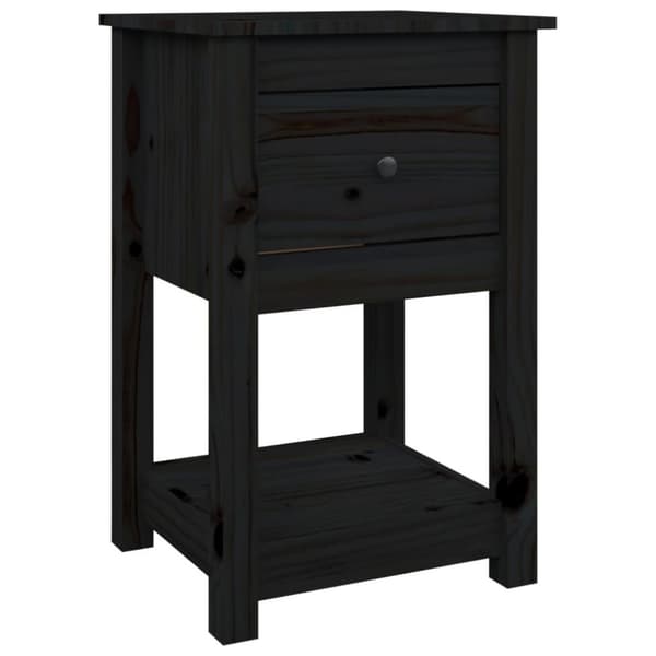 vidaXL Yöpöydät 2 kpl musta 40x35x61,5 cm täysi mänty