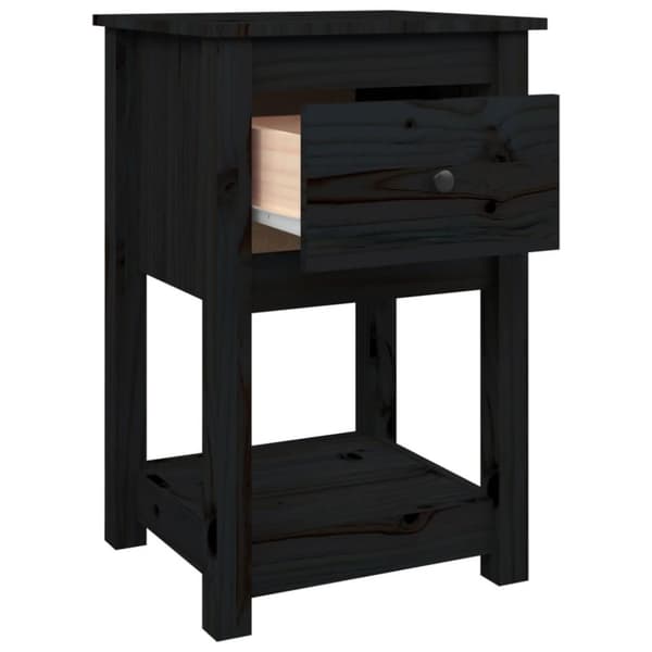 vidaXL Yöpöydät 2 kpl musta 40x35x61,5 cm täysi mänty