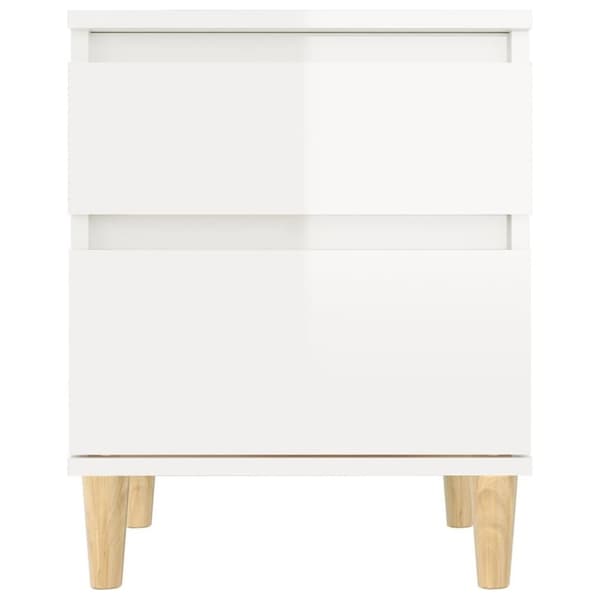 vidaXL sengebord 40x35x50 cm hvid højglans