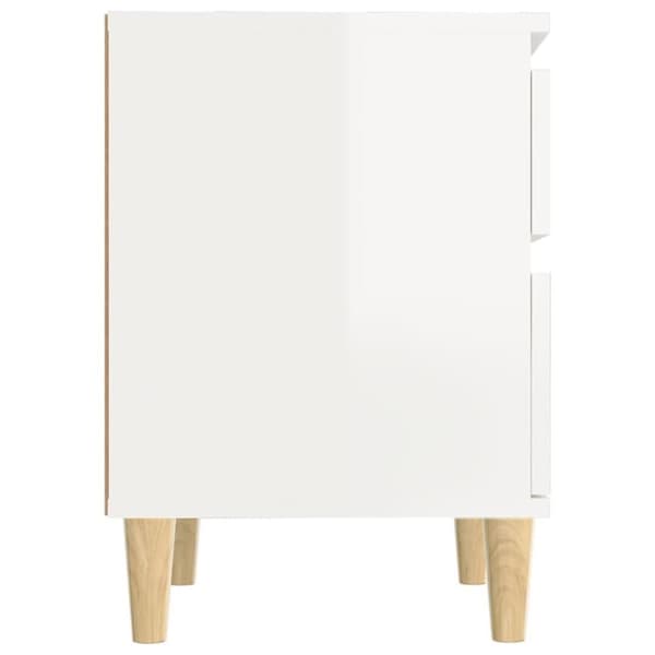 vidaXL sengebord 40x35x50 cm hvid højglans