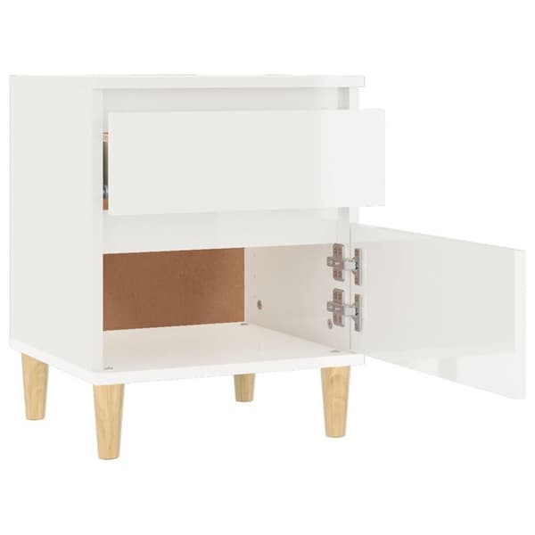 vidaXL sengebord 40x35x50 cm hvid højglans