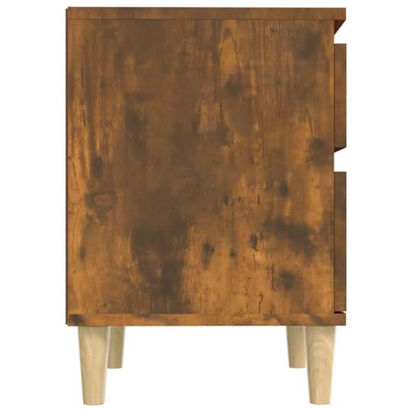 vidaXL sengeborde 2 stk. 40x35x50 cm røget egetræsfarve