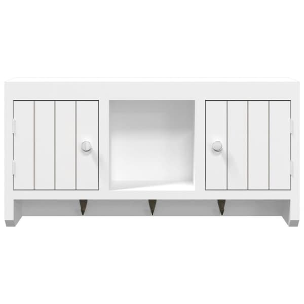 vidaXL nøgleskab 40x8,5x20 cm konstrueret træ og stål hvid