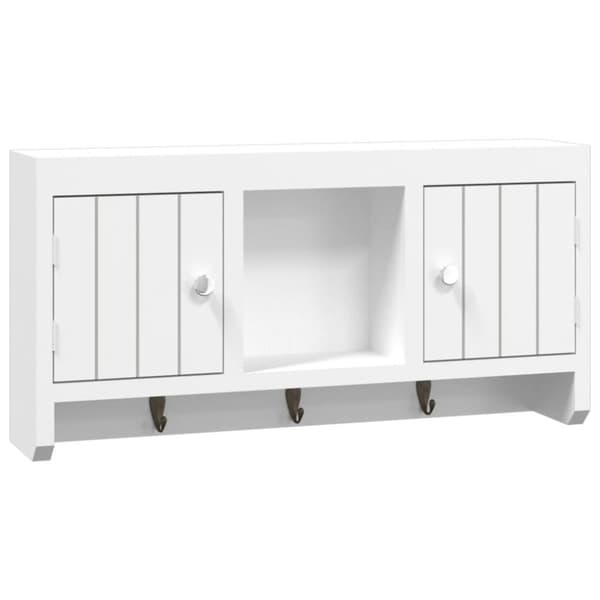 vidaXL nøgleskab 40x8,5x20 cm konstrueret træ og stål hvid