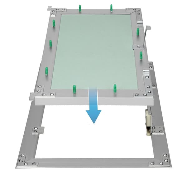 ECD Germany revision klap revision dør gipsplade indsats 300x600mm gipsplade 12,5 mm aluminiumsramme revision vedligeholdelse dør vedligeholdelse klap