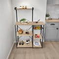 Miniatyrbillede 3 af 9: Køkkenhylde Crawley 90x40x131,5cm - Industrielt lyst træ, egetræ Sonoma