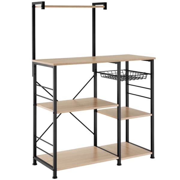 Køkkenhylde Crawley 90x40x131,5cm - Industrielt lyst træ, egetræ Sonoma
