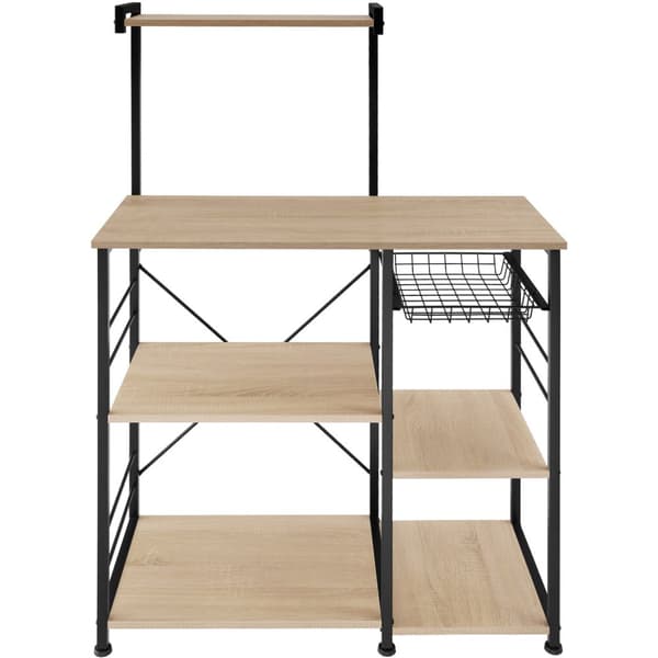 Køkkenhylde Crawley 90x40x131,5cm - Industrielt lyst træ, egetræ Sonoma