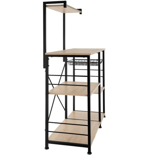 Køkkenhylde Crawley 90x40x131,5cm - Industrielt lyst træ, egetræ Sonoma