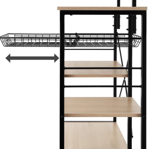 Køkkenhylde Crawley 90x40x131,5cm - Industrielt lyst træ, egetræ Sonoma