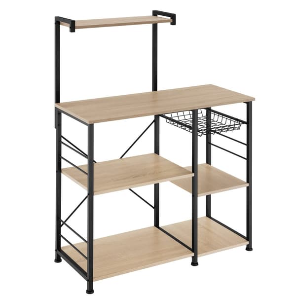 Køkkenhylde Crawley 90x40x131,5cm - Industrielt lyst træ, egetræ Sonoma
