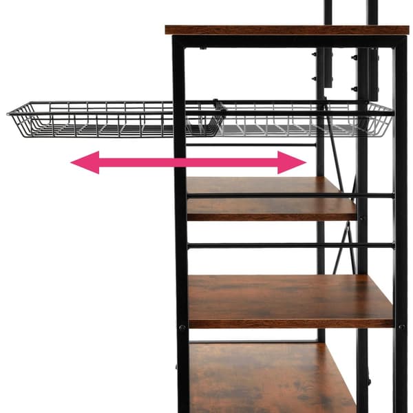 Køkkenhylde Crawley 90x40x131,5cm - Industrielt mørkt træ, rustikt