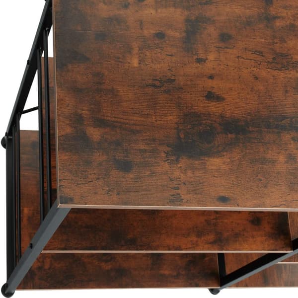 Køkkenhylde Crawley 90x40x131,5cm - Industrielt mørkt træ, rustikt