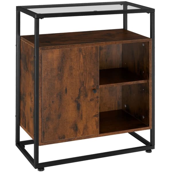 Kommode Conventry 70x38x80,5cm - Industrielt mørkt træ, rustikt