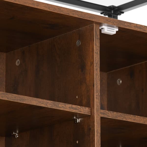 Skænk Oldham 100x38x80,5cm - Industrielt mørkt træ, rustikt