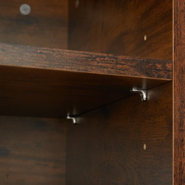 Skænk Oldham 100x38x80,5cm - Industrielt mørkt træ, rustikt