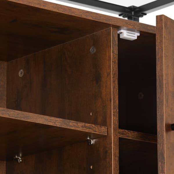 Skænk Oldham 100x38x80,5cm - Industrielt mørkt træ, rustikt