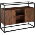 Miniatyrbillede 1 af 11: Skænk Oldham 100x38x80,5cm - Industrielt mørkt træ, rustikt