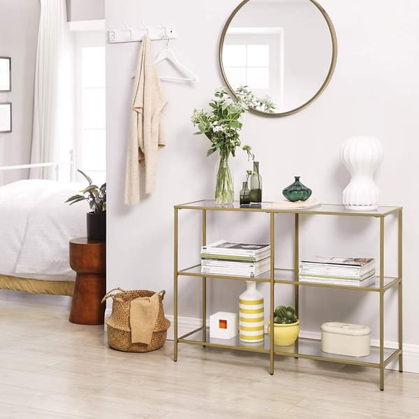 Konsolbord lyx Guld 100 x 30 x 73 cm 3 våningar