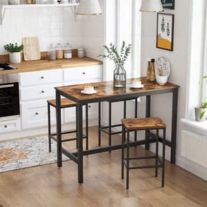 Barstol set - 2 st - Barpallar Vintage brun-svart
