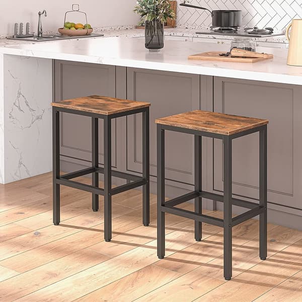 Barstol set - 2 st - Barpallar Vintage brun-svart