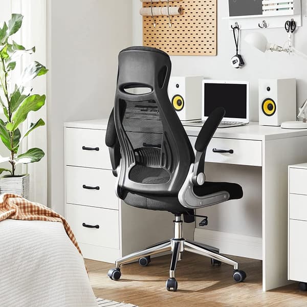 Ergonomisk kontorsstol med nackstöd, flexibel armstöd, lutning