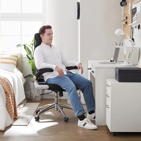 Ergonomisk kontorsstol med nackstöd, flexibel armstöd, lutning