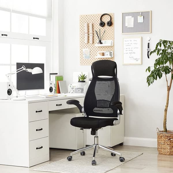 Ergonomisk kontorsstol med nackstöd, flexibel armstöd, lutning