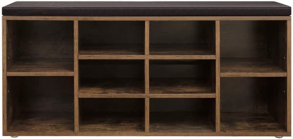 Sittbänk med Skoförvaring - 104 x 30 x 48 cm brun