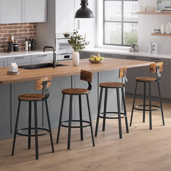 Barstolar 2-pack Köksstolar Industriell Design - Vintage brun-svart