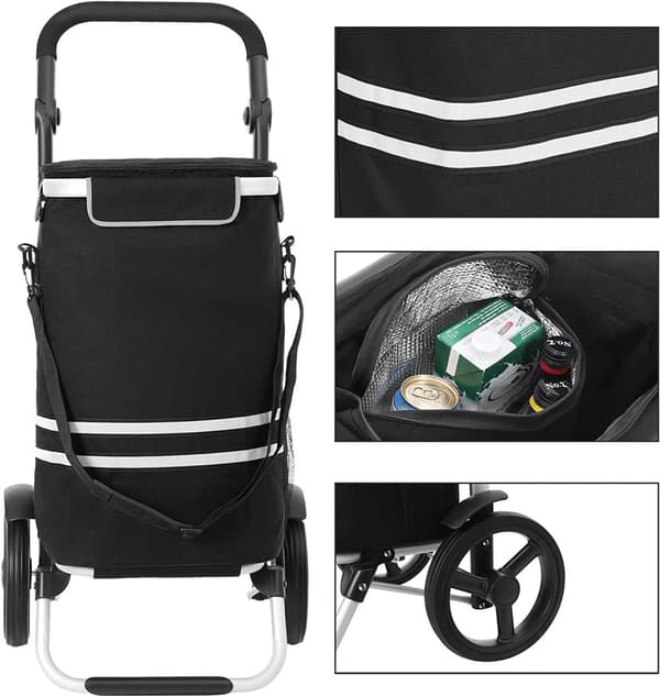 3-in-1 Shoppingvagn Multifunktion Med Kylväska 35L