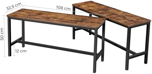 2 ST bänkar 108 x 32,5 x 50 cm - bordsbänkar