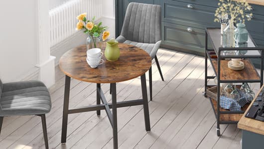 Matbord Rund 80 x 75 cm Industriell Design - Vintage brun-svart